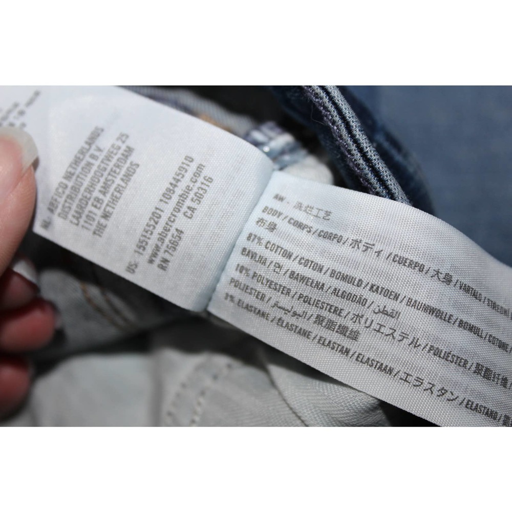 Womens Abercrombie & Fitch The Super Skinny High Rise Blue Denim Jeans Size 27 4 - Picture 4 of 5